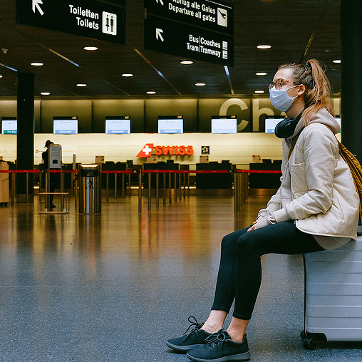 A person sitting on a bench.