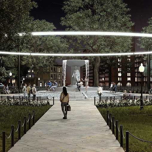 A person walking on a path.