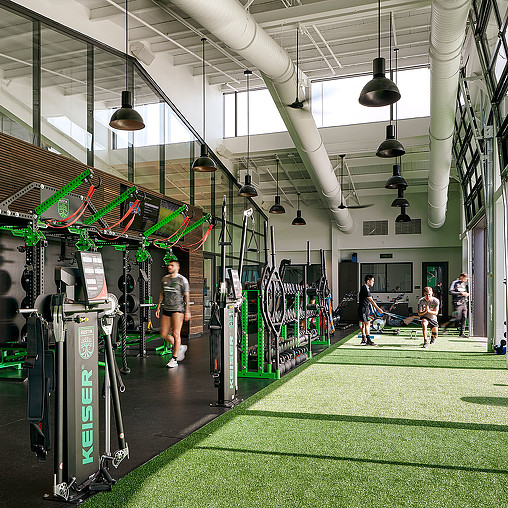 People in a gym.
