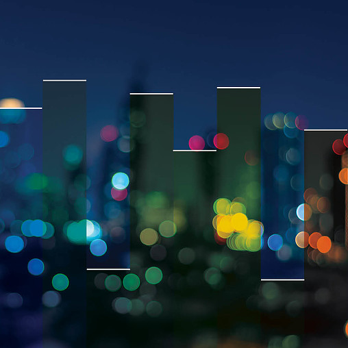 A blurry image of a city.