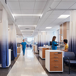 A few people in an office.