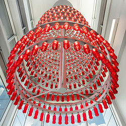 A red and white cake.