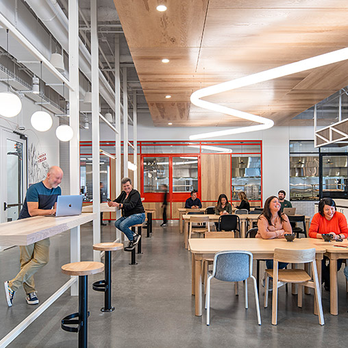 LinkedIn Omaha office food hall