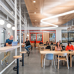 LinkedIn Omaha office food hall