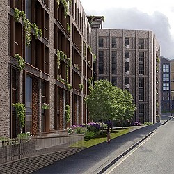 Holliday Street residential building street view rendering