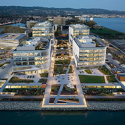 Burlingame Point nighttime aerial view