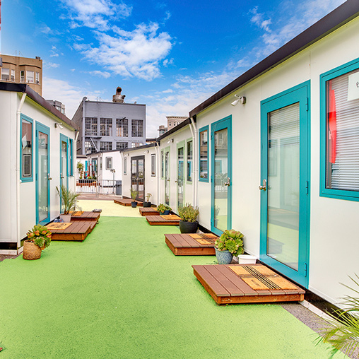 A row of houses.