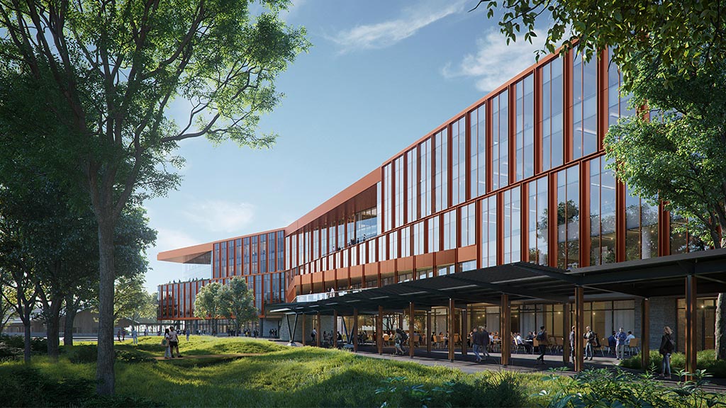 Bandwidth Campus building exterior rendering