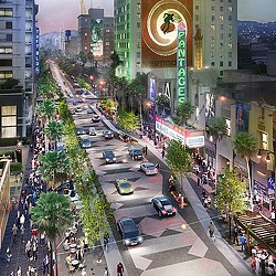 Hollywood Walk of Fame pedestrian enhancement rendering