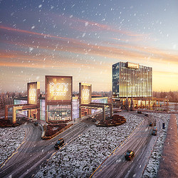 A building with a sign on it.