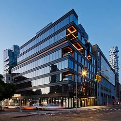 15 Laight Street exterior shot at dusk