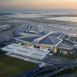 New Terminal One at JFK International Airport aerial rendering