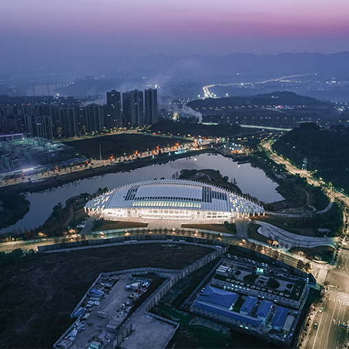 Lijia Smart Hall aerial night view