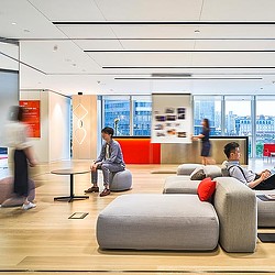 Gensler Shanghai office open collaboration space.