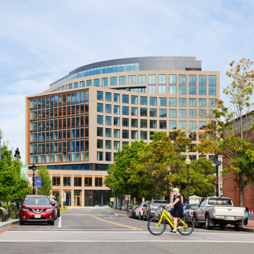 The Yards Parcel G office building street view.