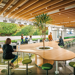 Ericsson USA 5G Smart Factory communal cafe.