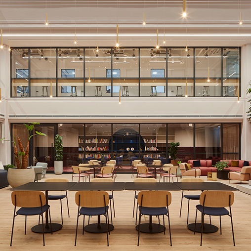 McCann London office workplace library.