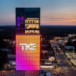 TK Elevator North America Headquarters exterior close-up.