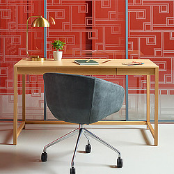 3form etched glass partition with desk and chair