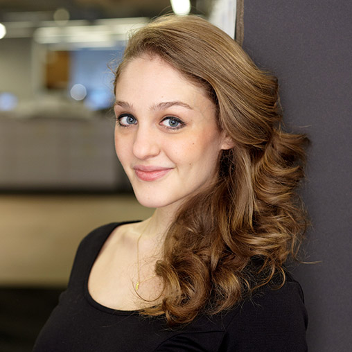 A woman with long hair.