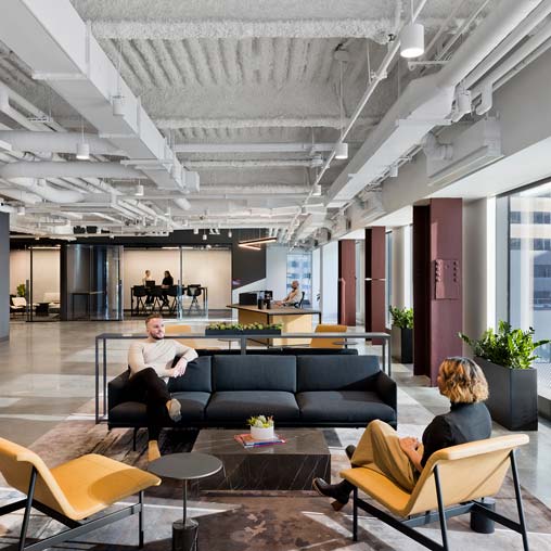 Lounge space in the JLL workplace