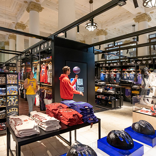 NBA Sydney store merchandising.