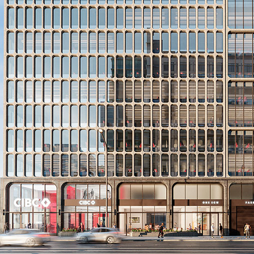 A building with many windows.