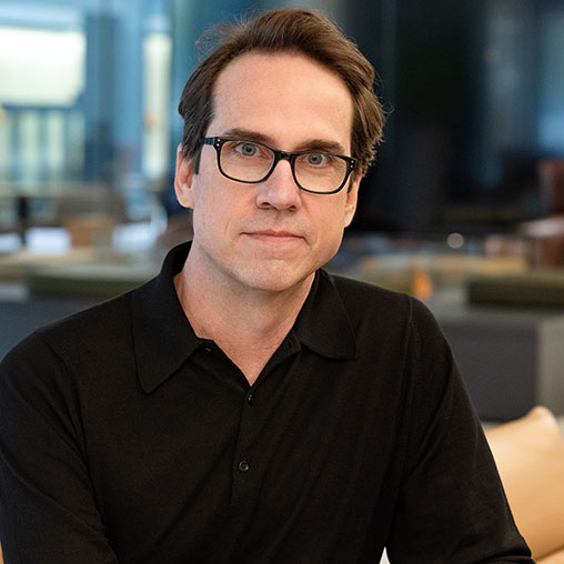 A man wearing glasses.