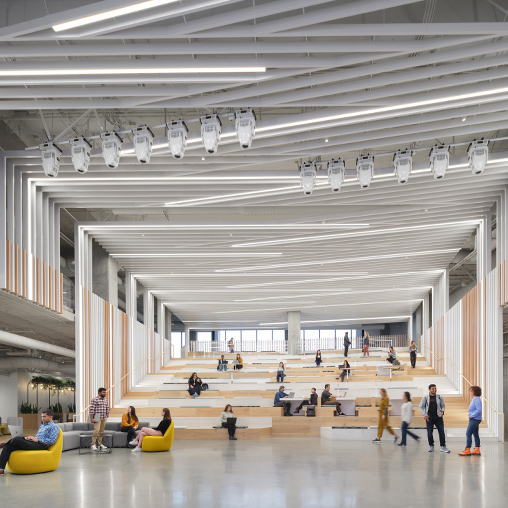 Adobe Founders Tower bleacher style seating