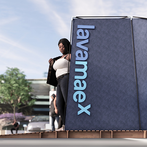 Lava MaeX shower in a box rendering