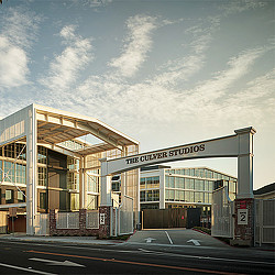 A building with a sign on it.