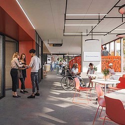 A group of people in a room.