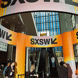 People walking up stairs.