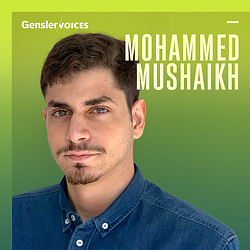 Mohammed Mushaikh headshot with Gensler Voices overlay