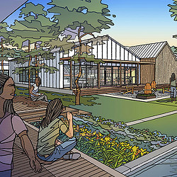 Treasured Vessels Foundation courtyard rendering