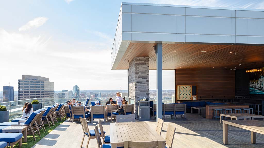 Roof deck at Franklin Tower, Philadelphia, Pennsylvania