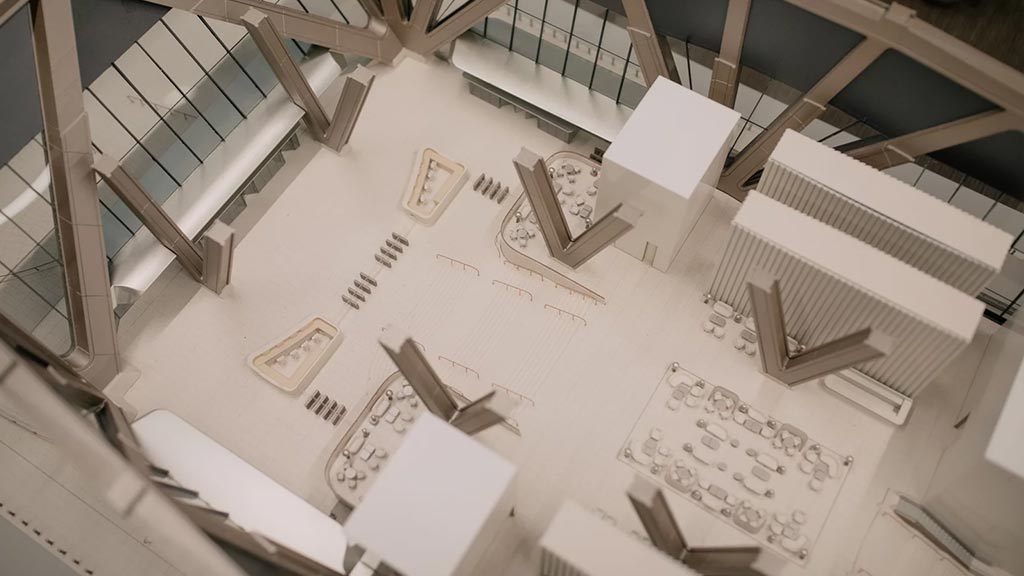 A model of JPMorgan's future offices. Credit José A. Alvarado Jr. for NPR