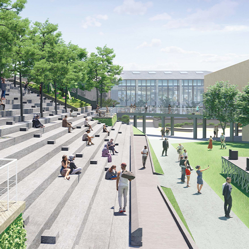Large outdoor amphitheater seating in the Western Kentucky University Campus Master Plan