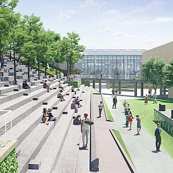 Large outdoor amphitheater seating in the Western Kentucky University Campus Master Plan