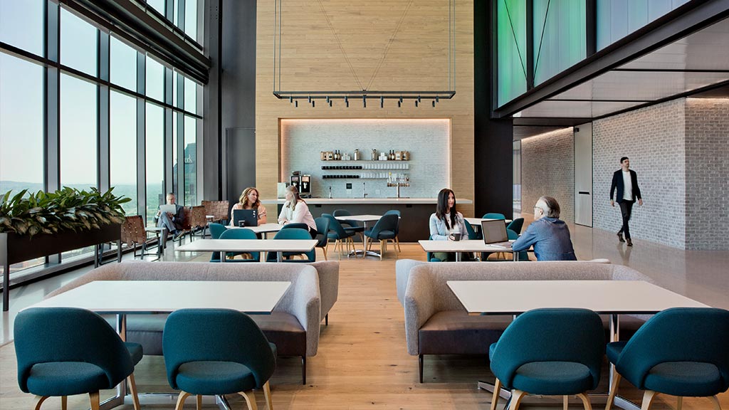AllianceBernstein Nashville Headquarters cafe with view