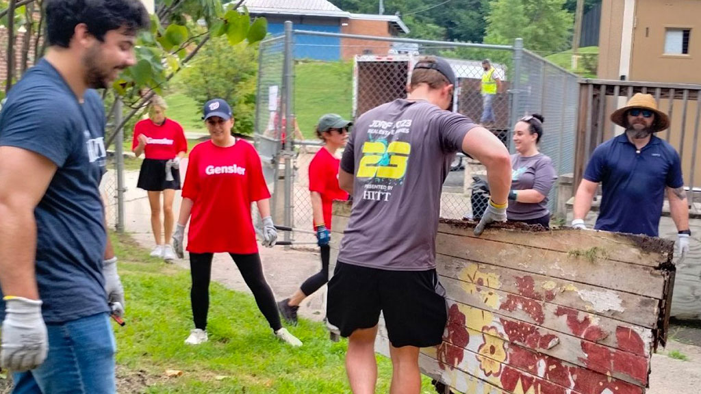 Gensler volunteers at Roots to Success. Credit: Sade Dennis