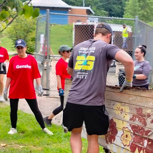 Gensler volunteers at Roots to Success. Credit: Sade Dennis