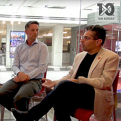 Gensler leaders Dylan Jones and Anthony Browers being interviewed in the LA office