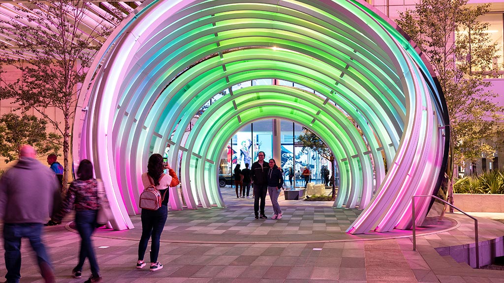 AT&T Discovery District globe structure