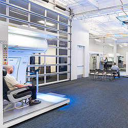 A person sitting in a chair.