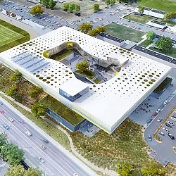 Chaffey Medical Sciences High School aerial rendering