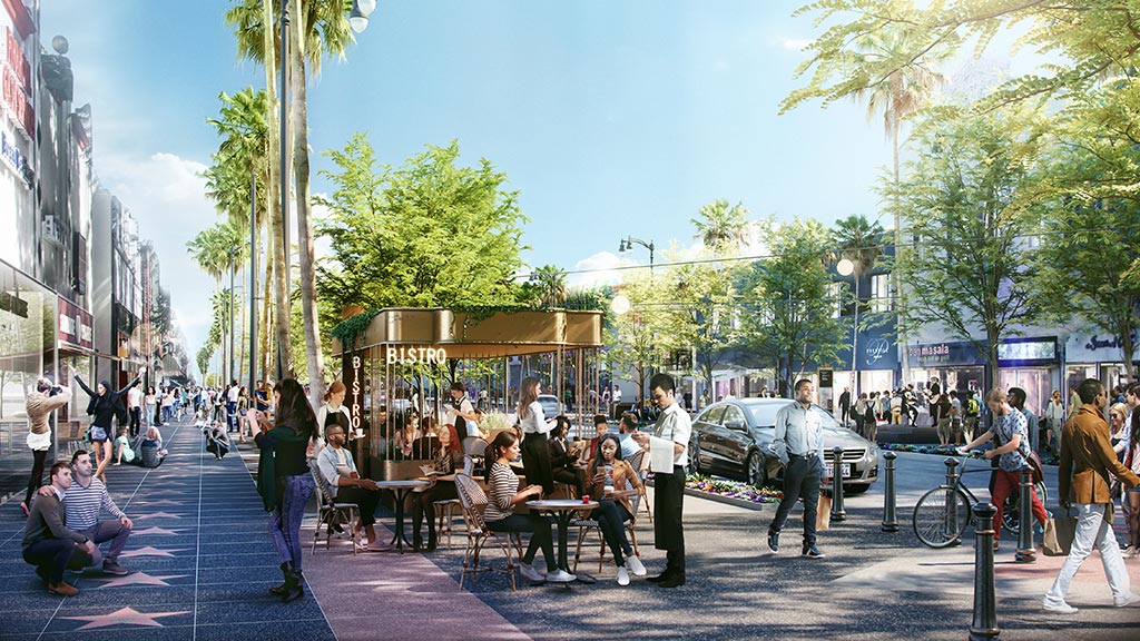 Hollywood Walk of Fame outdoor dining rendering