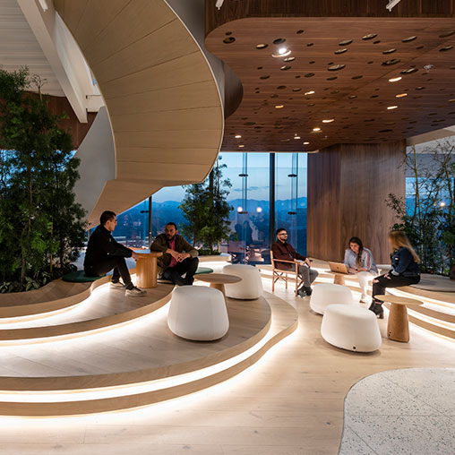 Pinterest Mexico workplace interior and internal staircase