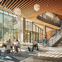 UCR Student Success Center interior and staircase