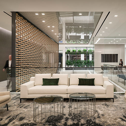 DTLA law firm interiors and internal staircase
